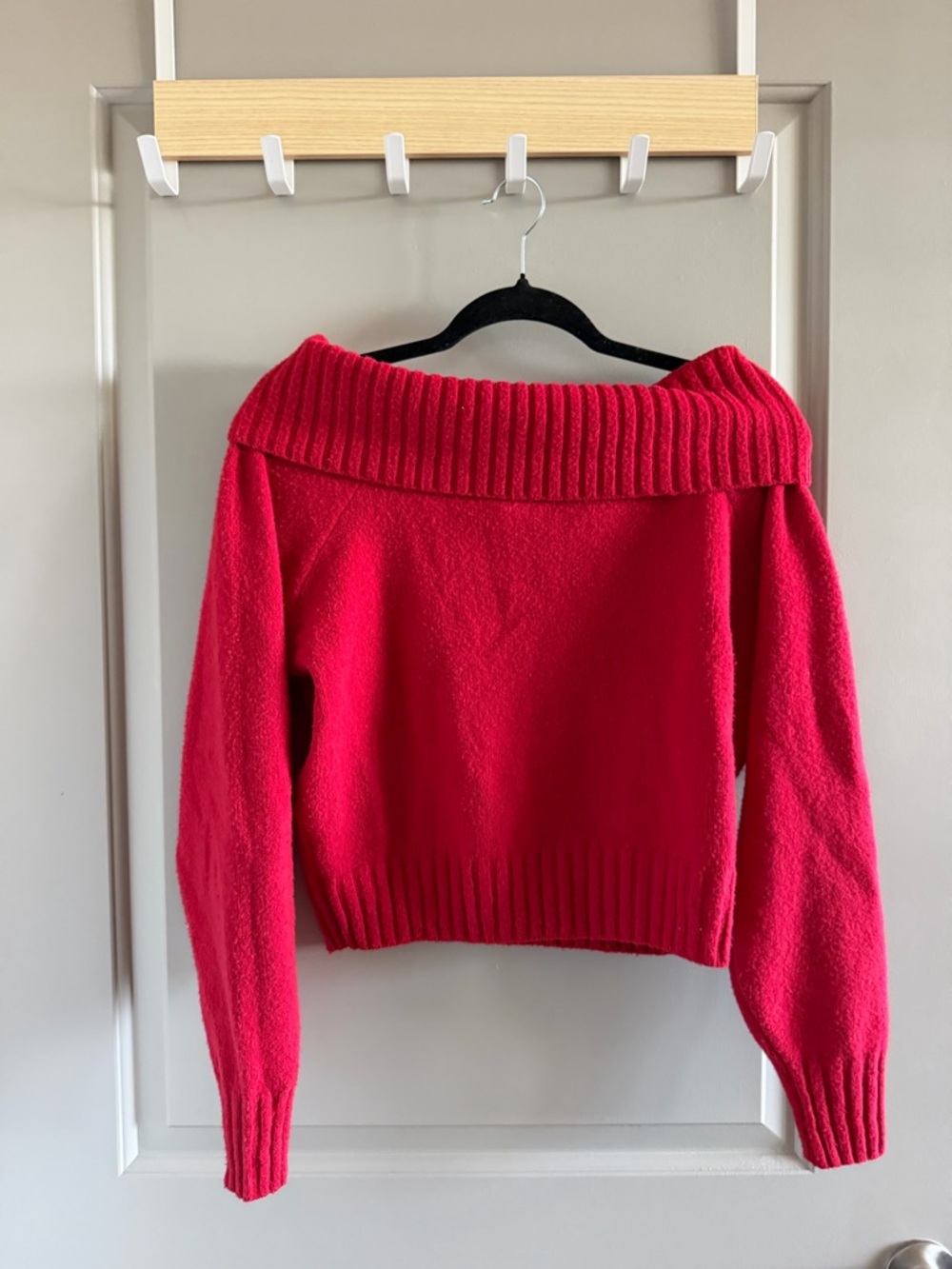 Hollister Bright Red Off-the-Shoulder Sweater